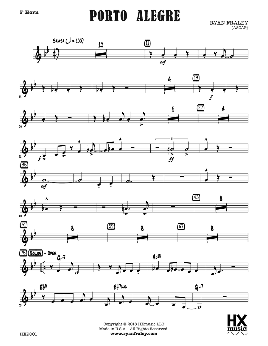 Porto Alegre: F Horn Porto Alegre: F Horn Horn scores gallery preview page 1