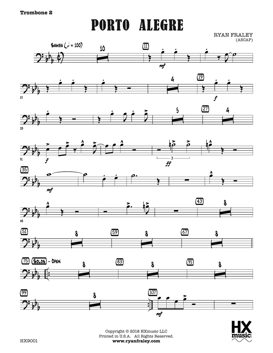 Porto Alegre: Trombone 2 Porto Alegre: Trombone 2 Trombone scores gallery preview page 1