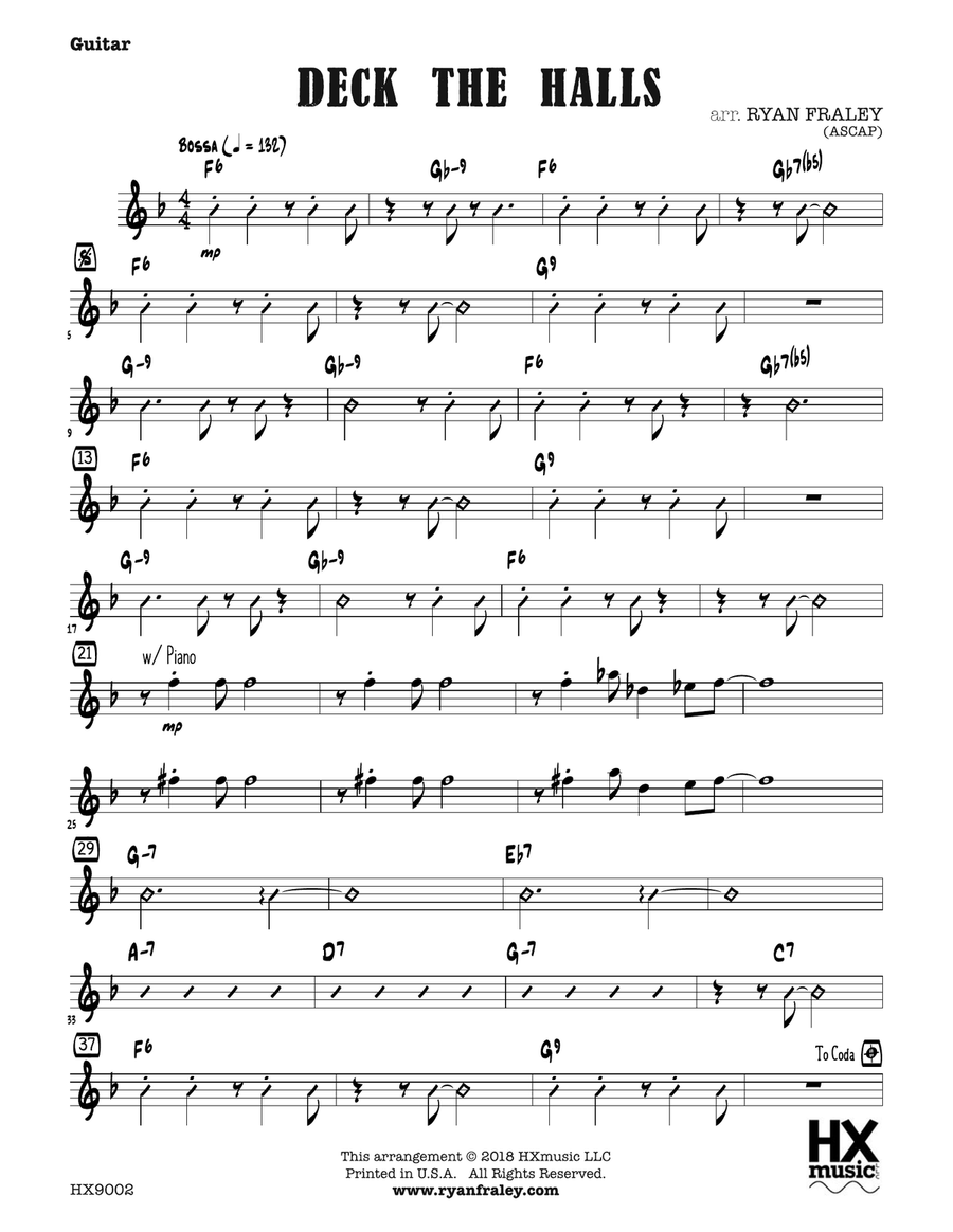 Deck the Halls: Guitar Deck the Halls: Guitar Electric Guitar scores gallery preview page 1
