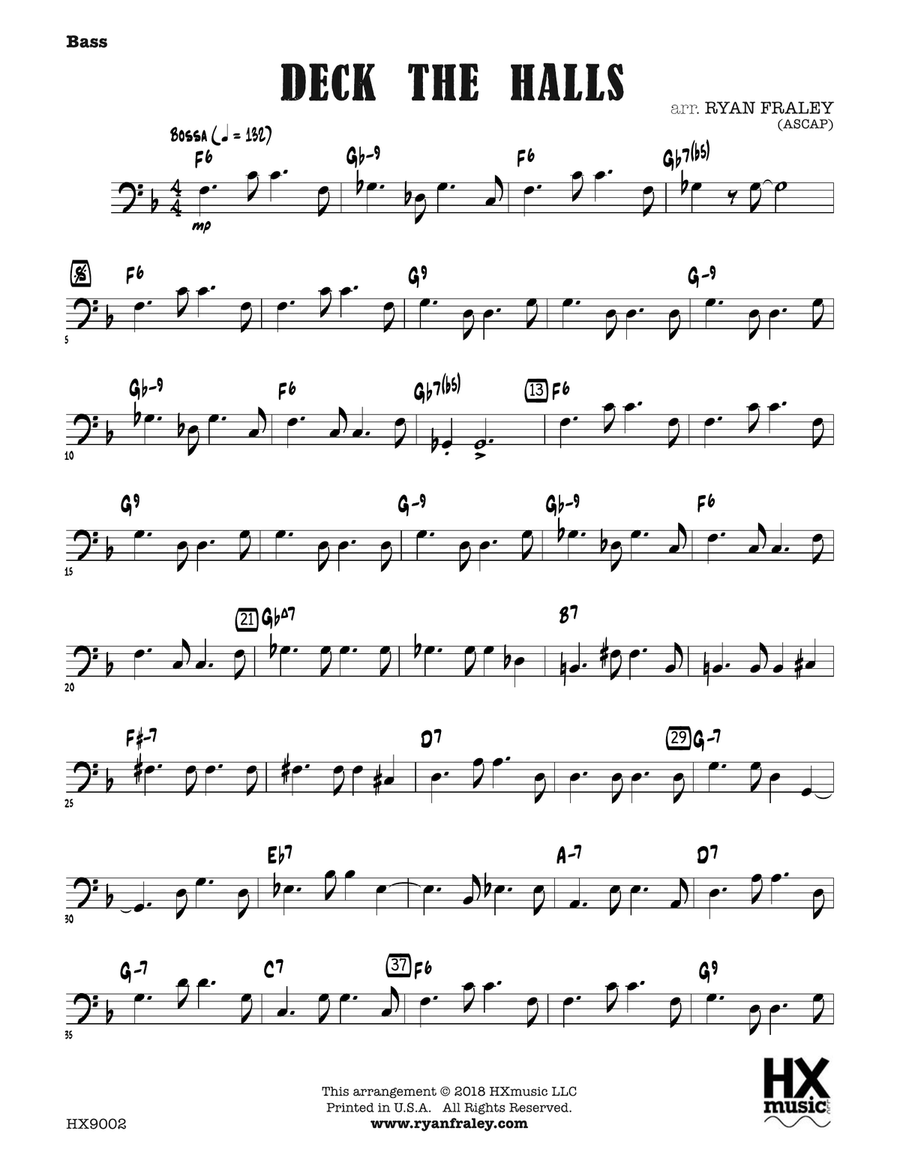 Deck the Halls: Bass Deck the Halls: Bass Part scores gallery preview page 1