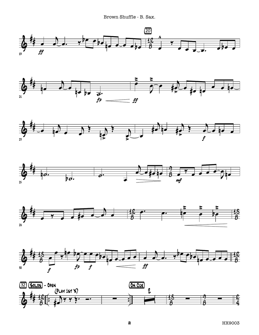 Brown Shuffle: E-flat Baritone Saxophone Baritone Saxophone scores gallery preview page 2