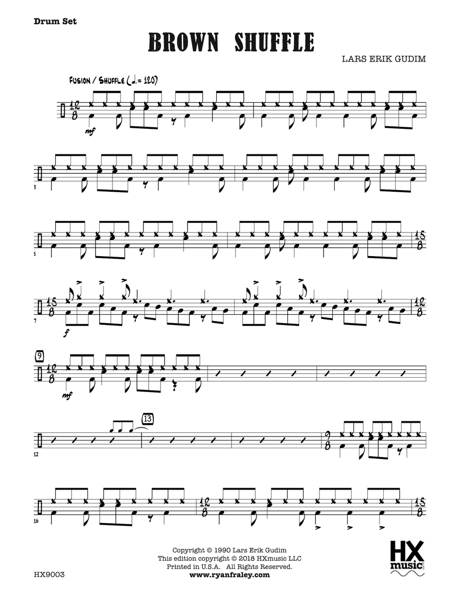 Brown Shuffle: Drum Set Brown Shuffle: Drum Set Drum Set scores gallery preview page 1