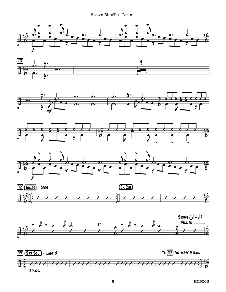 Brown Shuffle: Drum Set Brown Shuffle: Drum Set Drum Set scores gallery preview page 2