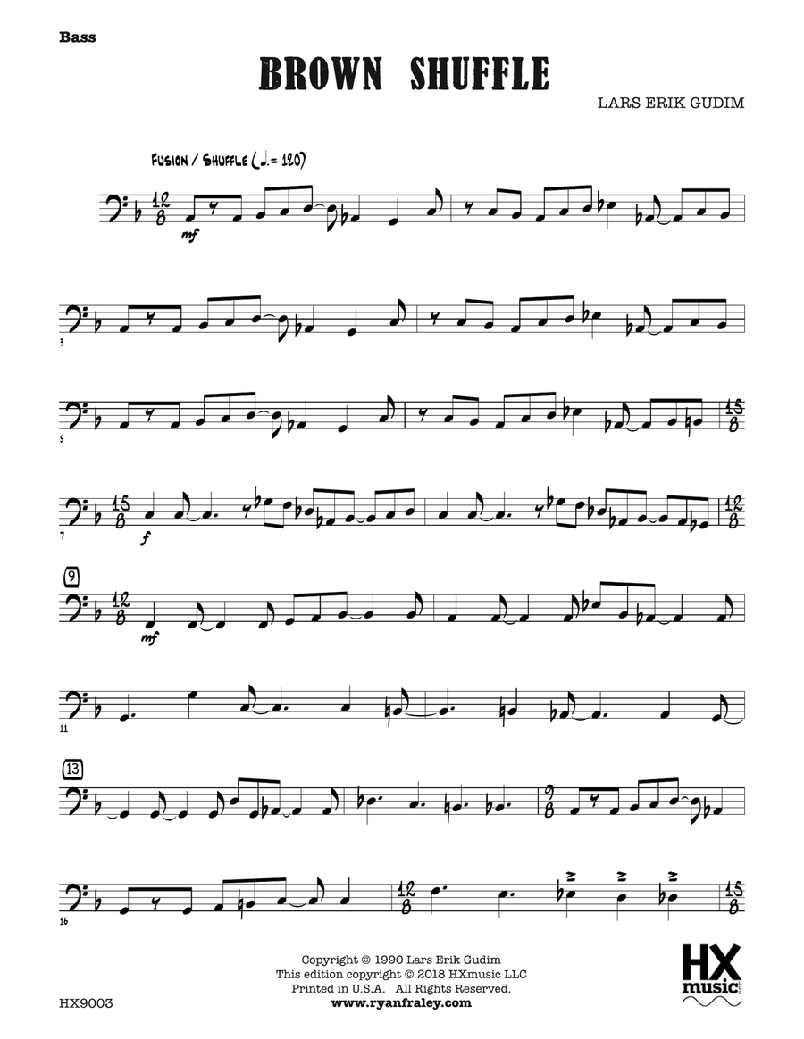 Brown Shuffle: Bass Brown Shuffle: Bass Part scores gallery preview page 1