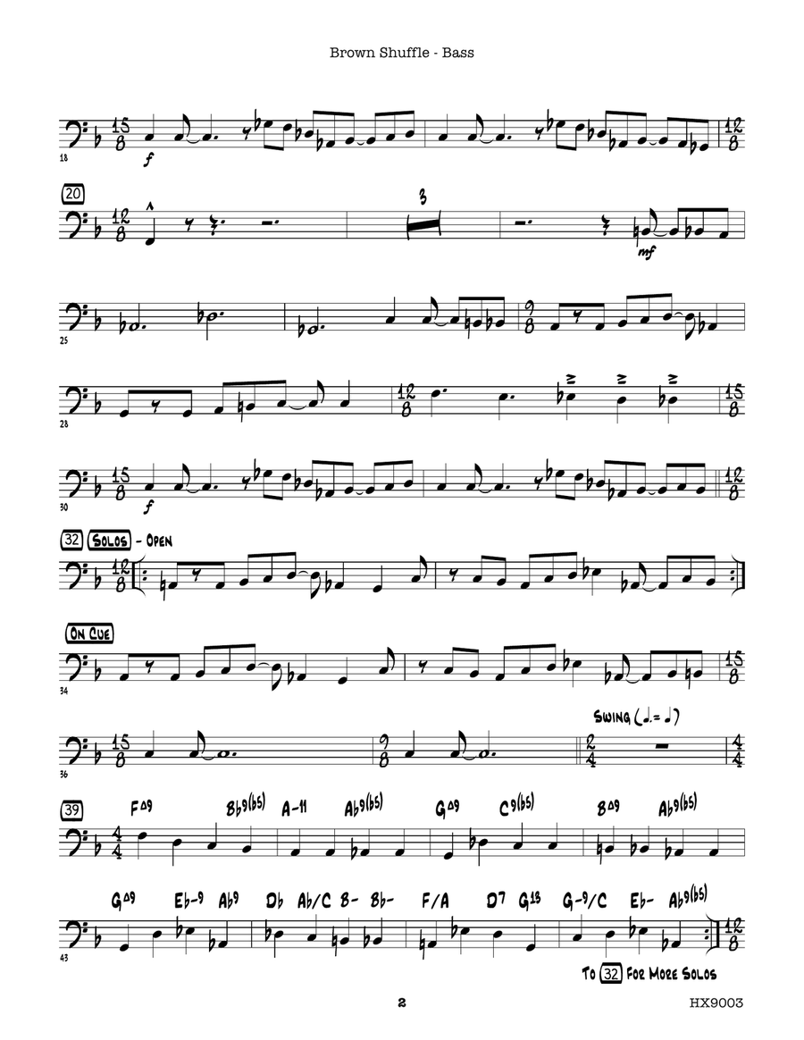 Brown Shuffle: Bass Brown Shuffle: Bass Part scores gallery preview page 2