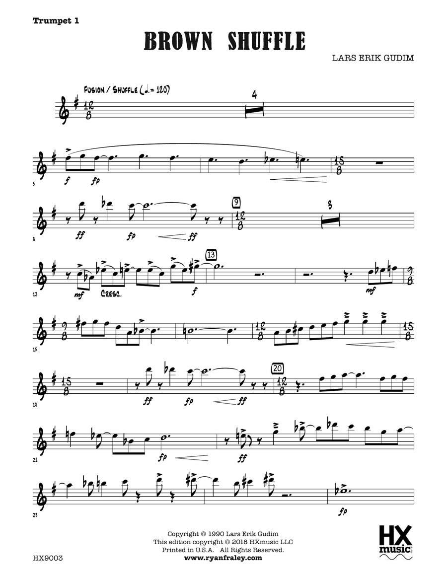 Brown Shuffle: B-flat Trumpet 1 B-Flat Trumpet scores gallery preview page 1