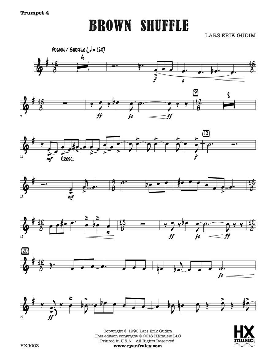Brown Shuffle: B-flat Trumpet 4 B-Flat Trumpet scores gallery preview page 1