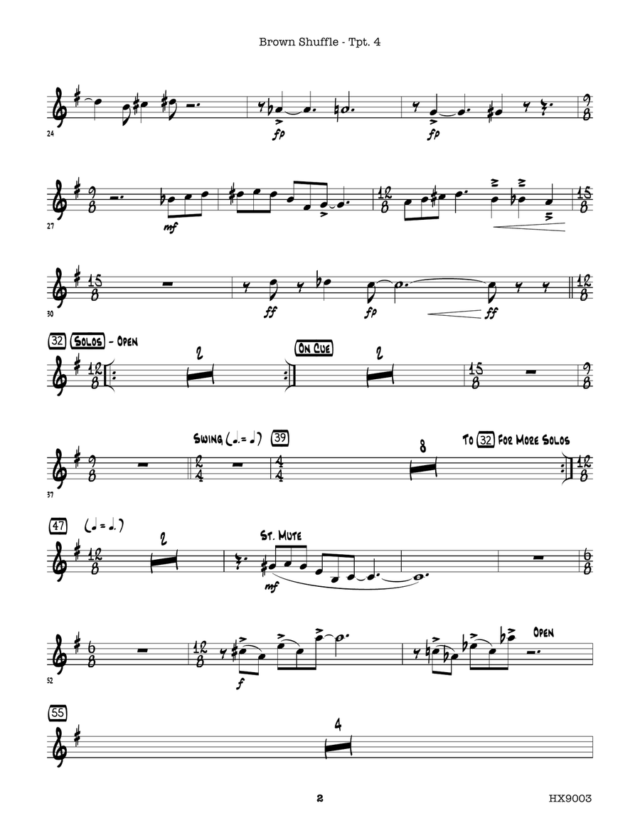 Brown Shuffle: B-flat Trumpet 4 B-Flat Trumpet scores gallery preview page 2
