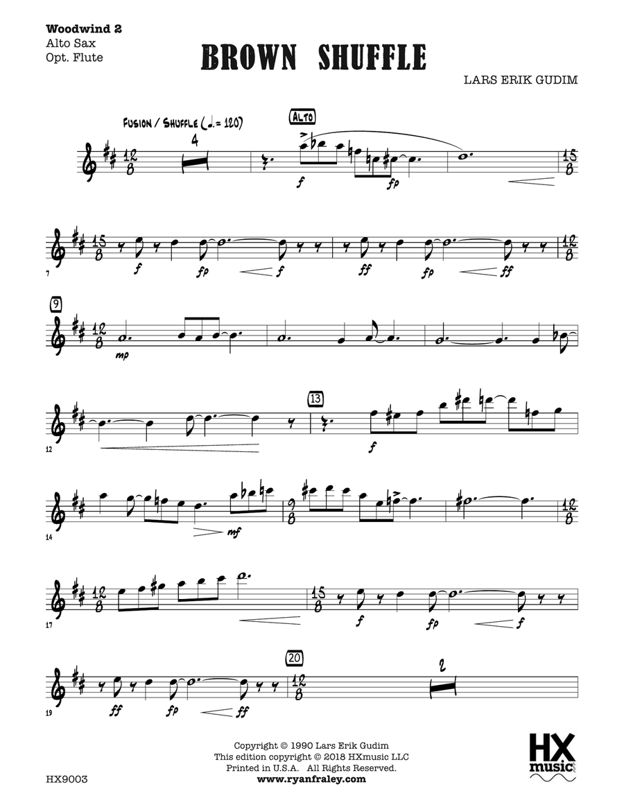 Brown Shuffle: Woodwinds 2 Part scores gallery preview page 1