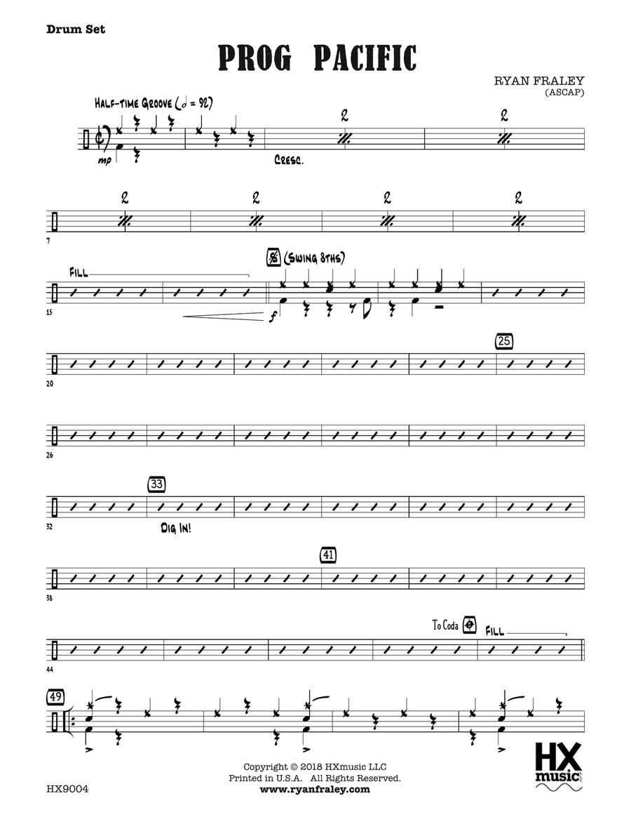 Prog Pacific: Drum Set Prog Pacific: Drum Set Drum Set scores gallery preview page 1