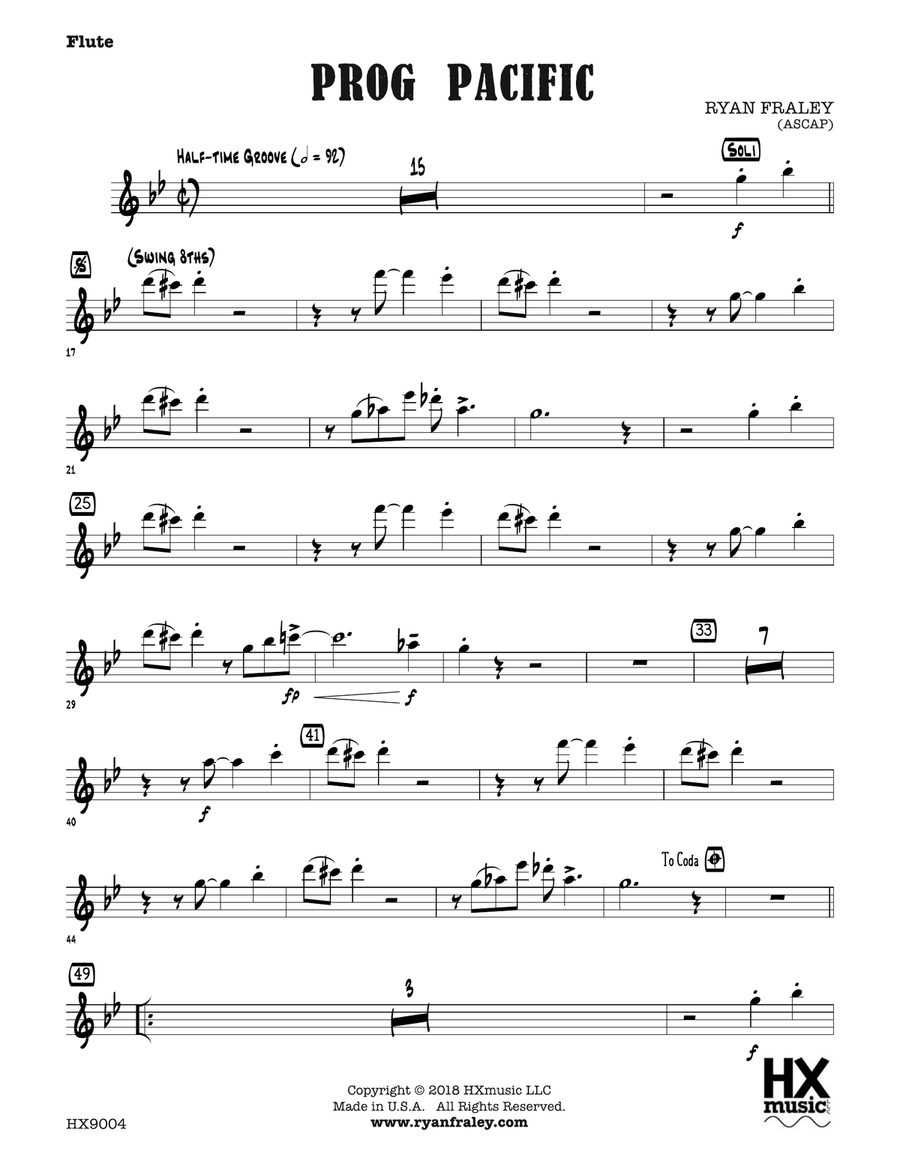 Prog Pacific: Flute Prog Pacific: Flute Flute scores gallery preview page 1