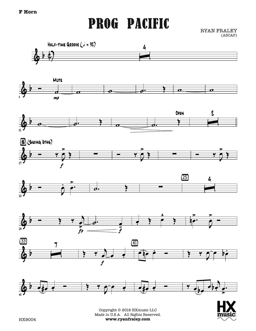 Prog Pacific: F Horn Prog Pacific: F Horn Horn scores gallery preview page 1