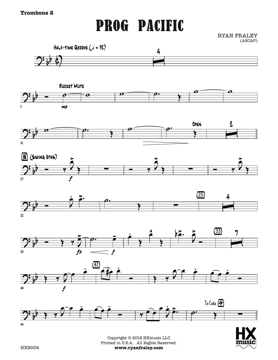 Prog Pacific: Trombone 2 Prog Pacific: Trombone 2 Trombone scores gallery preview page 1