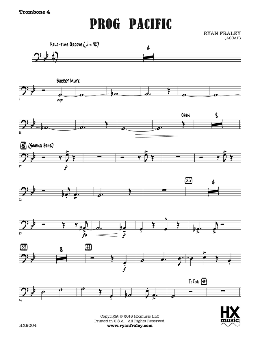 Prog Pacific: Trombone 4 Prog Pacific: Trombone 4 Trombone scores gallery preview page 1