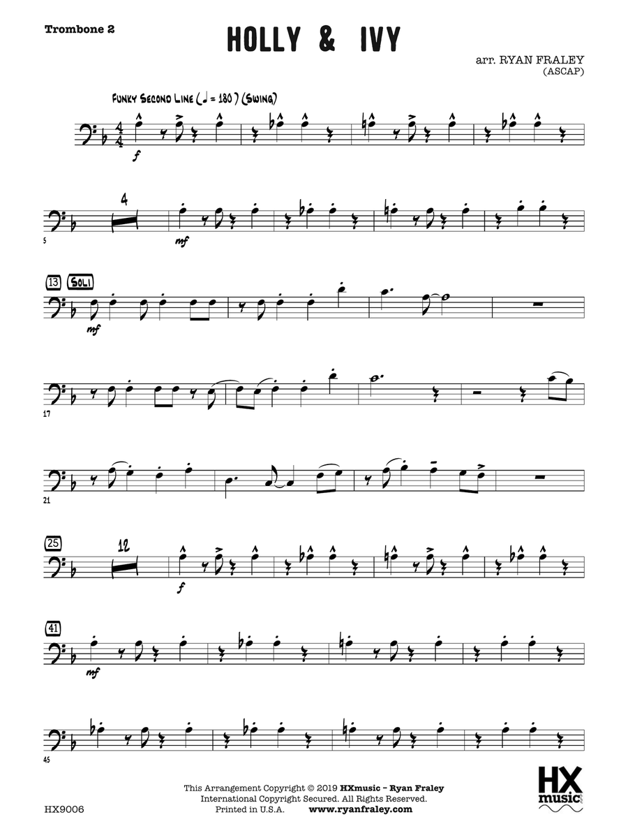 Holly & Ivy: Trombone 2 Holly & Ivy: Trombone 2 Trombone scores gallery preview page 1