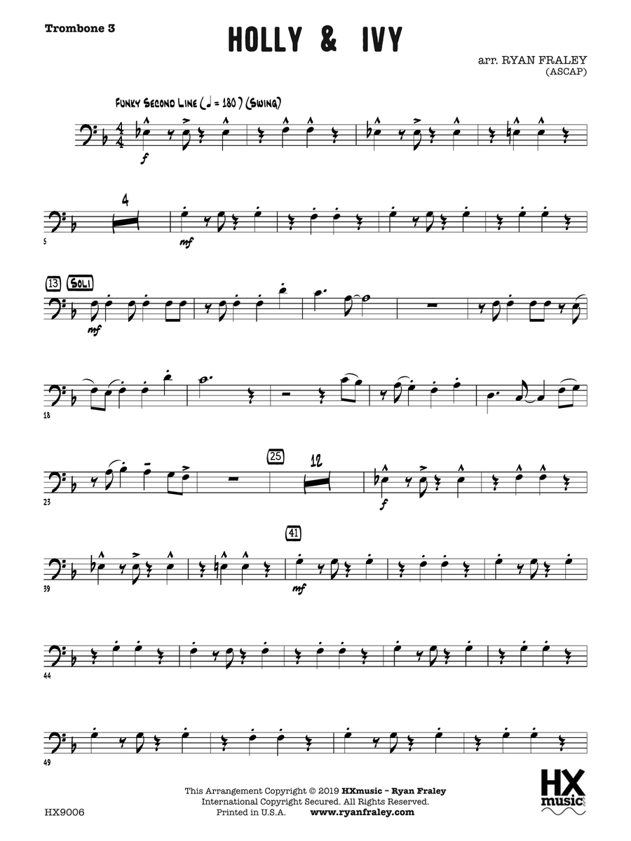 Holly & Ivy: Trombone 3 Holly & Ivy: Trombone 3 Trombone scores gallery preview page 1