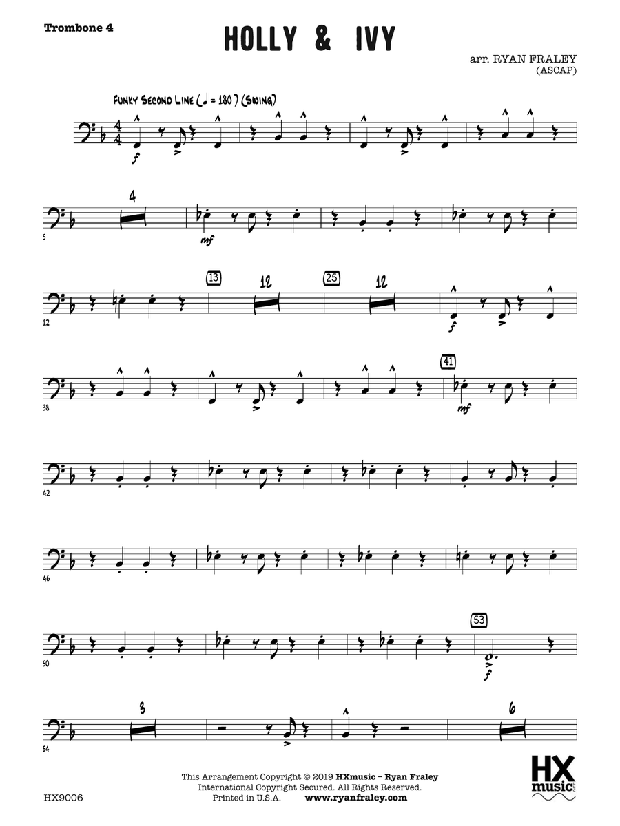 Holly & Ivy: Trombone 4 Holly & Ivy: Trombone 4 Trombone scores gallery preview page 1