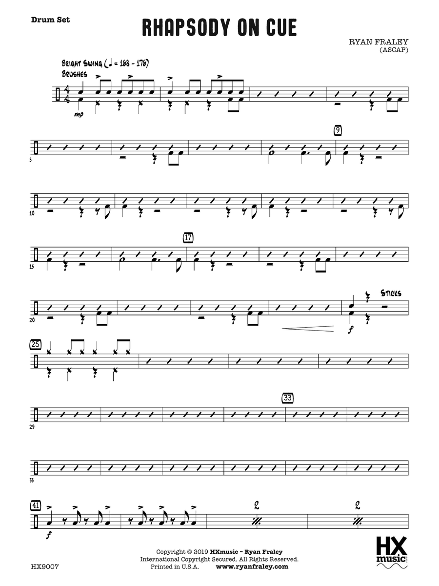 Rhapsody on Cue: Drum Set Drum Set scores gallery preview page 1