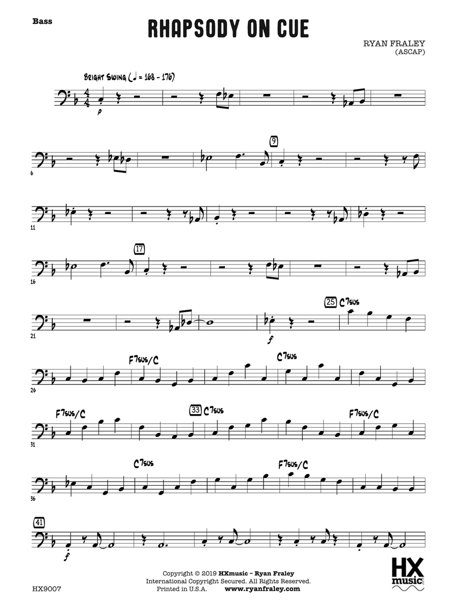 Rhapsody on Cue: Bass Rhapsody on Cue: Bass Part scores gallery preview page 1
