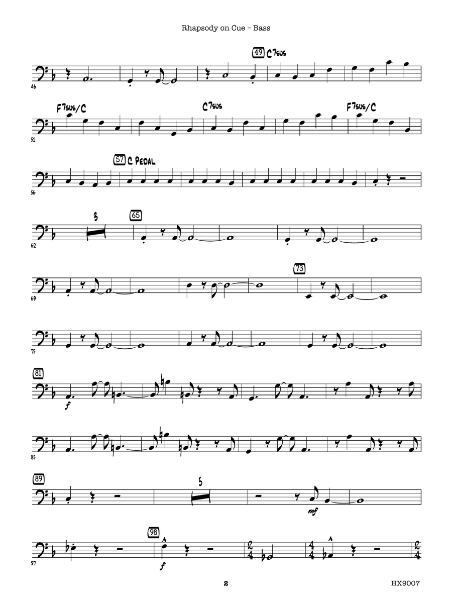 Rhapsody on Cue: Bass Rhapsody on Cue: Bass Part scores gallery preview page 2