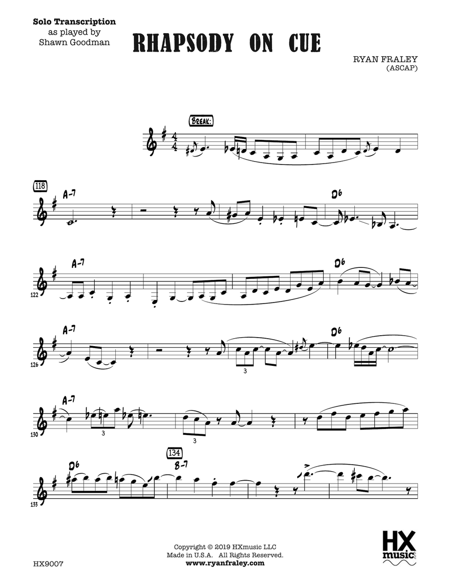 Rhapsody on Cue: Solo Transcription Part scores gallery preview page 1