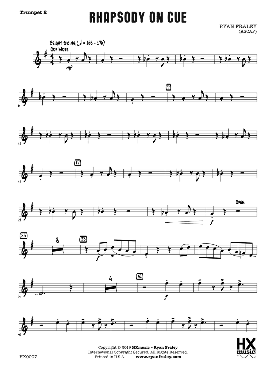 Rhapsody on Cue: B-flat Trumpet 2 B-Flat Trumpet scores gallery preview page 1