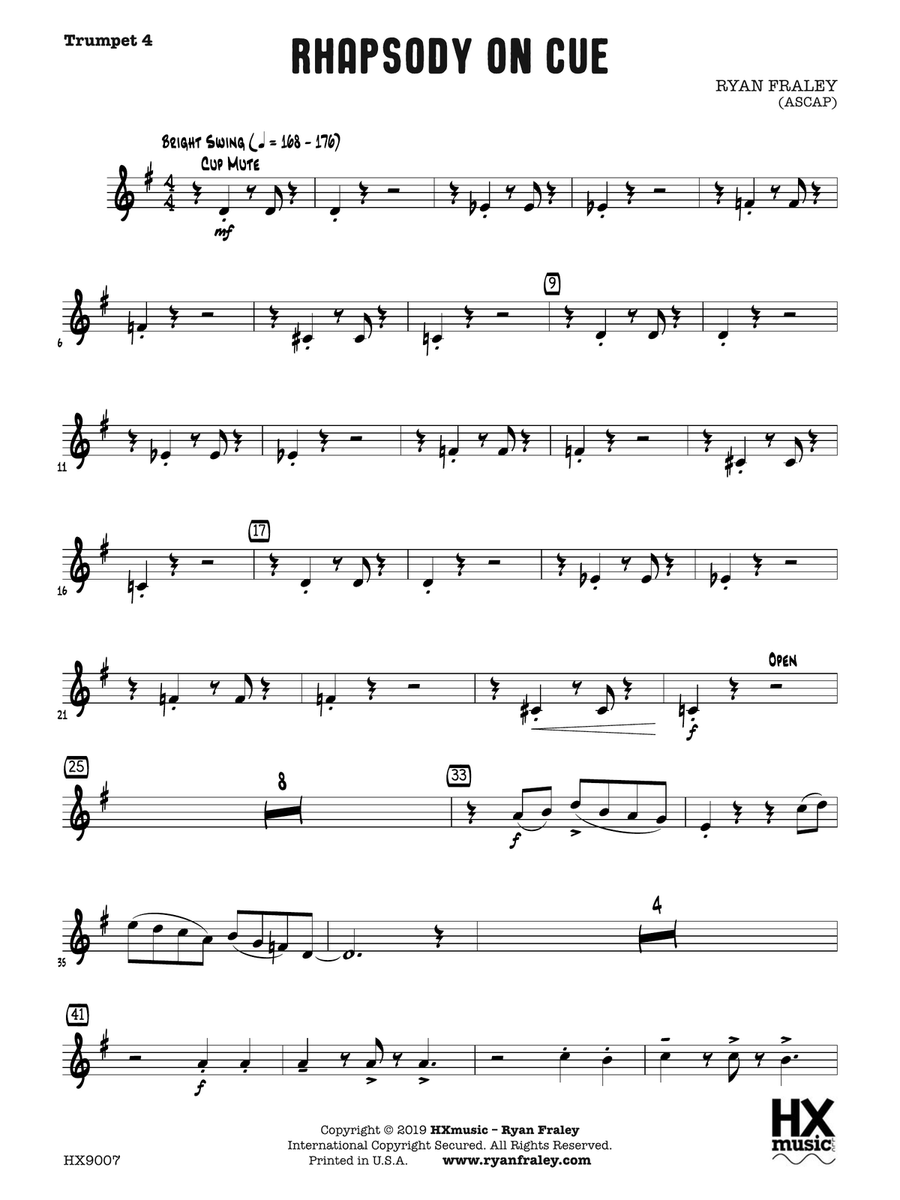 Rhapsody on Cue: B-flat Trumpet 4 B-Flat Trumpet scores gallery preview page 1
