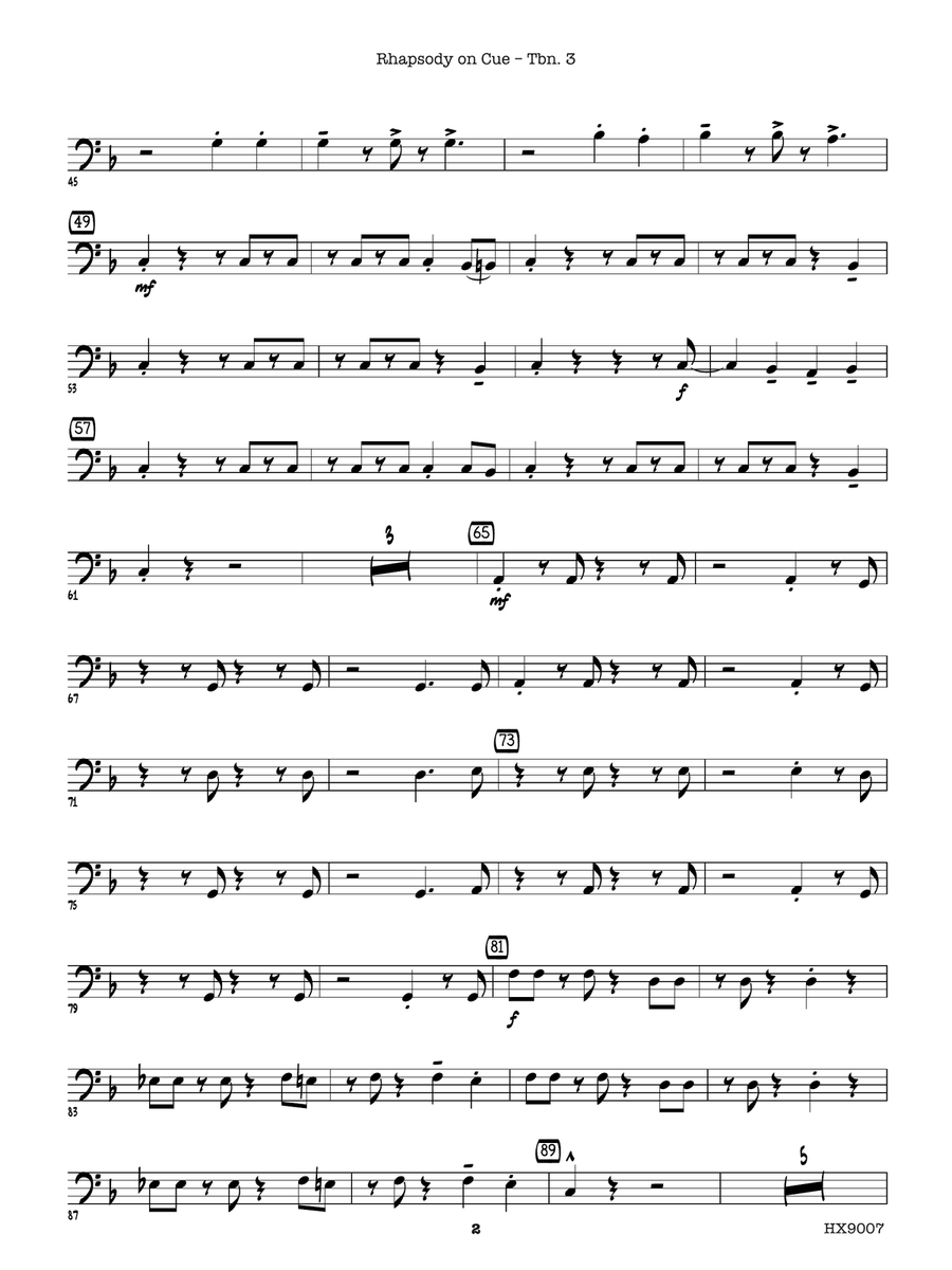 Rhapsody on Cue: Trombone 3 Trombone scores gallery preview page 2