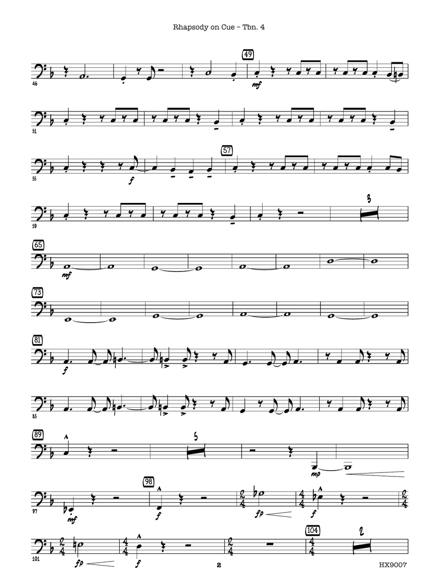 Rhapsody on Cue: Trombone 4 Trombone scores gallery preview page 2