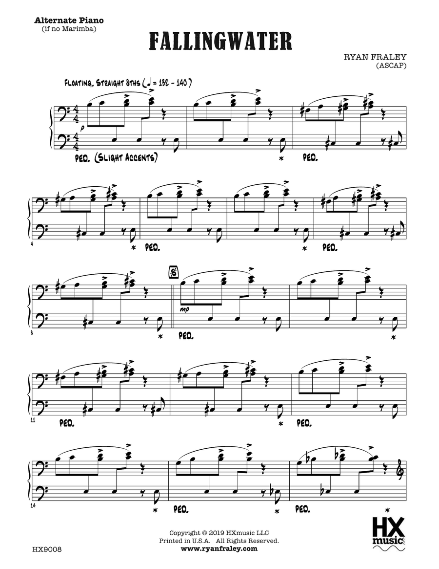 Fallingwater: Optional Alternate Piano Piano scores gallery preview page 1