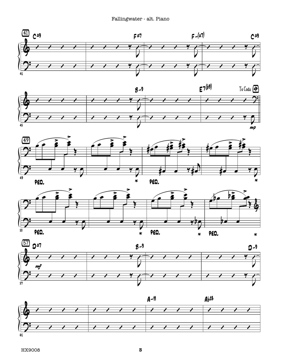 Fallingwater: Optional Alternate Piano Piano scores gallery preview page 3