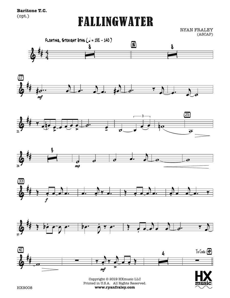 Fallingwater: Optional B-flat Baritone T.C. Baritone Horn TC scores gallery preview page 1