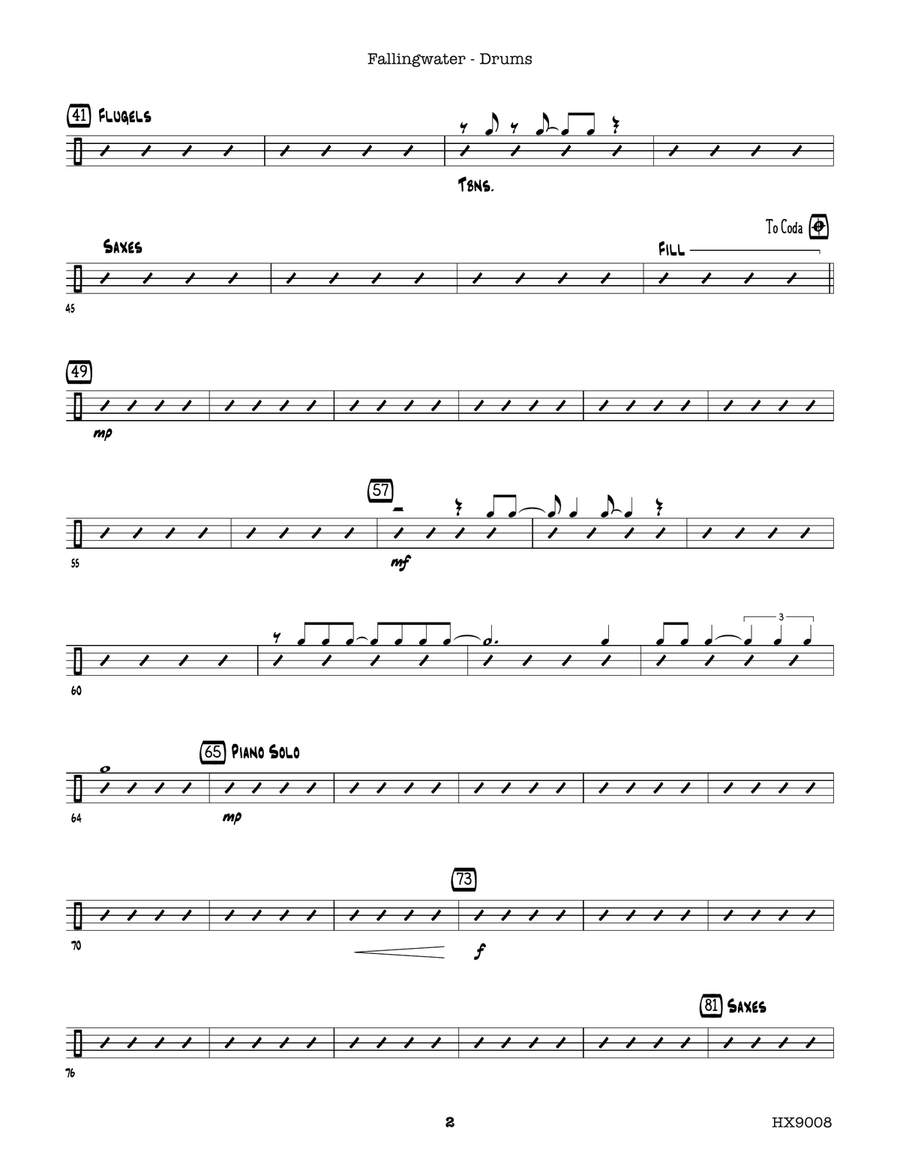 Fallingwater: Drum Set Fallingwater: Drum Set Drum Set scores gallery preview page 2