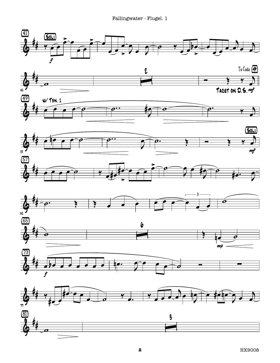 Fallingwater: B-flat Flugelhorn 1 Flugelhorn scores gallery preview page 2