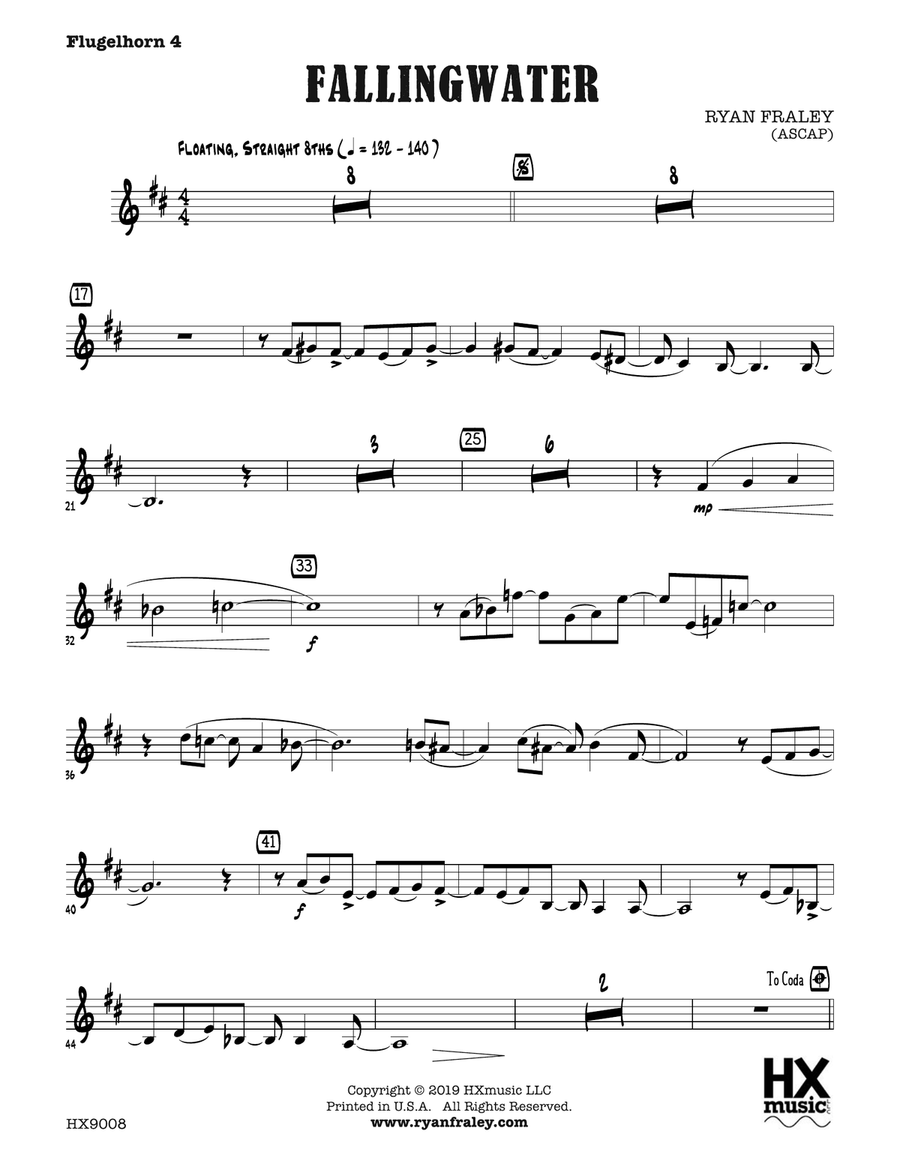 Fallingwater: B-flat Flugelhorn 4 Flugelhorn scores gallery preview page 1