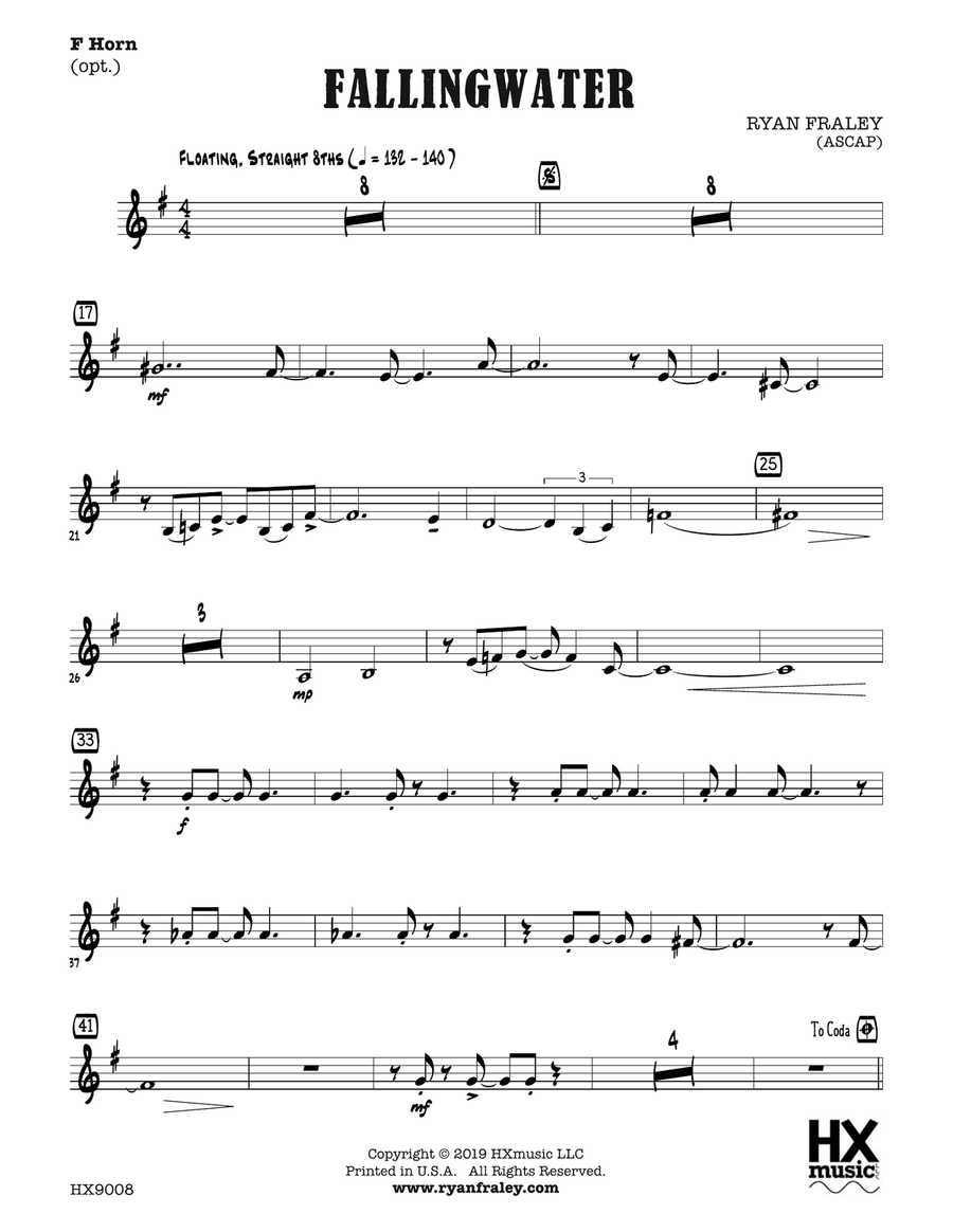 Fallingwater: Optional F Horn Horn scores gallery preview page 1