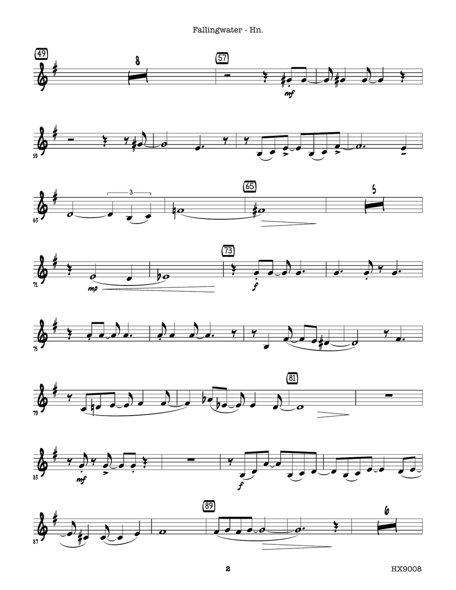 Fallingwater: Optional F Horn Horn scores gallery preview page 2