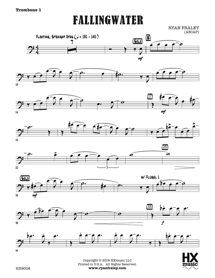 Fallingwater: Trombone 1 Fallingwater: Trombone 1 Trombone scores gallery preview page 1