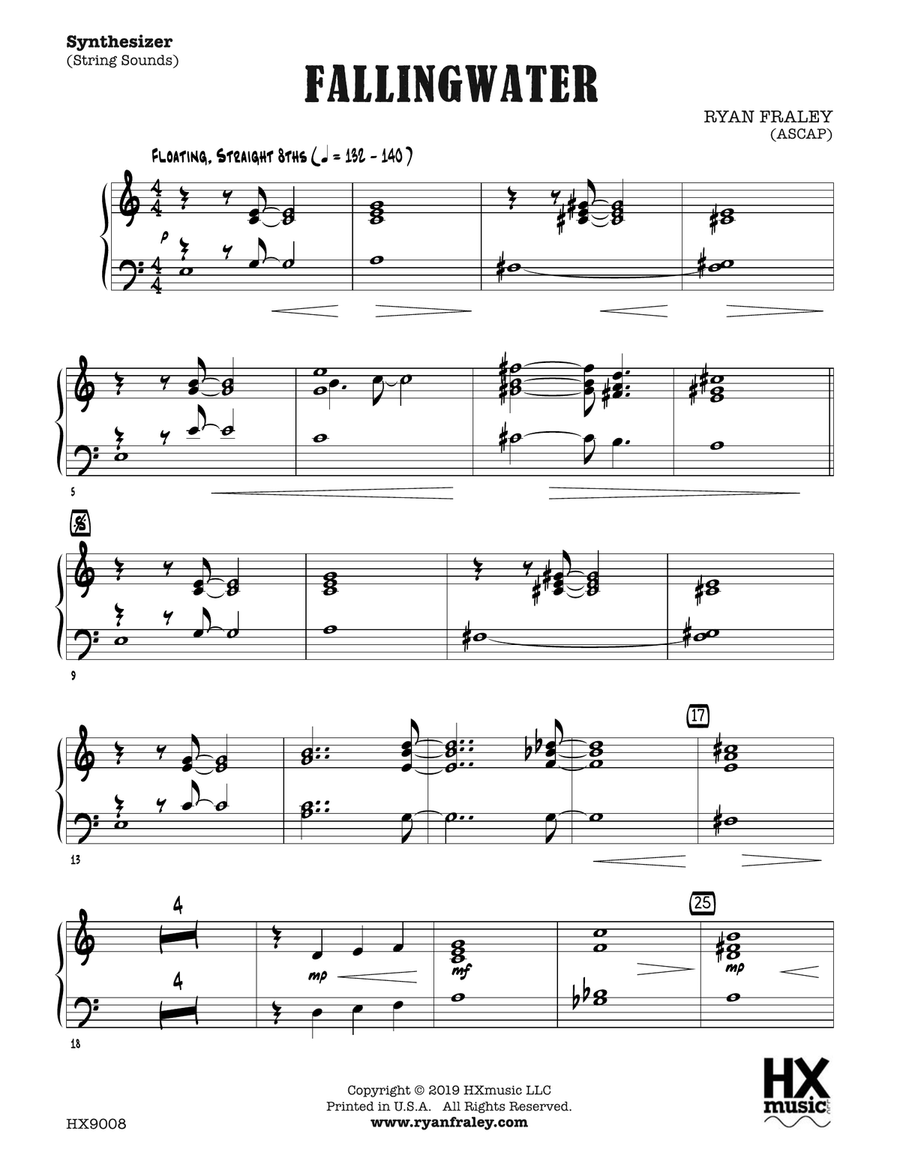 Fallingwater: Synthesizer (String Sounds) Part scores gallery preview page 1