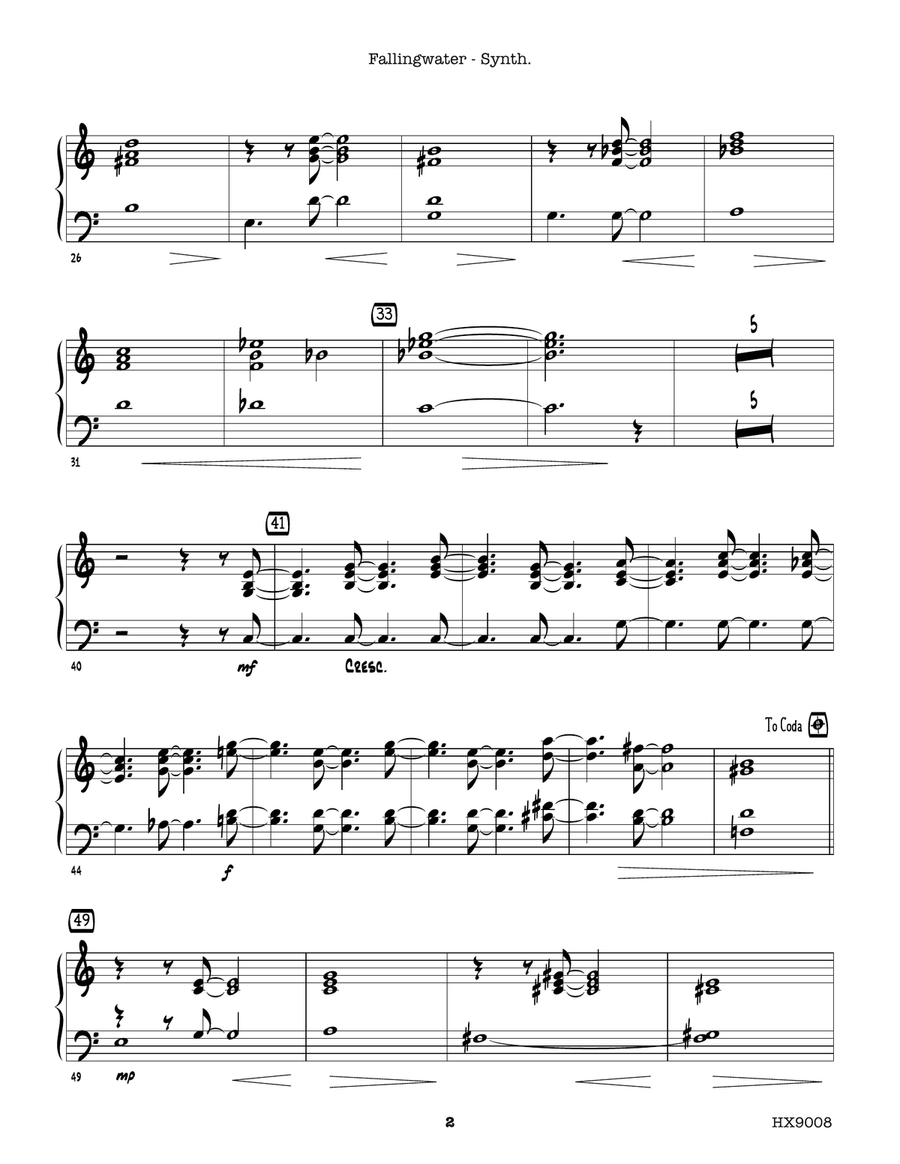 Fallingwater: Synthesizer (String Sounds) Part scores gallery preview page 2