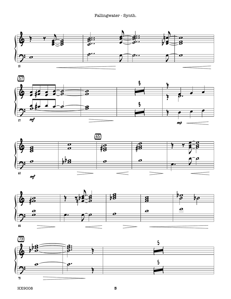 Fallingwater: Synthesizer (String Sounds) Part scores gallery preview page 3