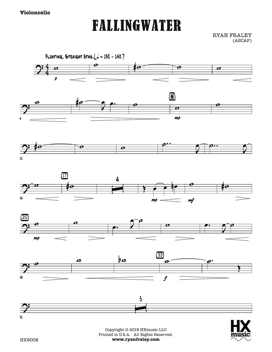 Fallingwater: Optional Violoncello Part scores gallery preview page 1