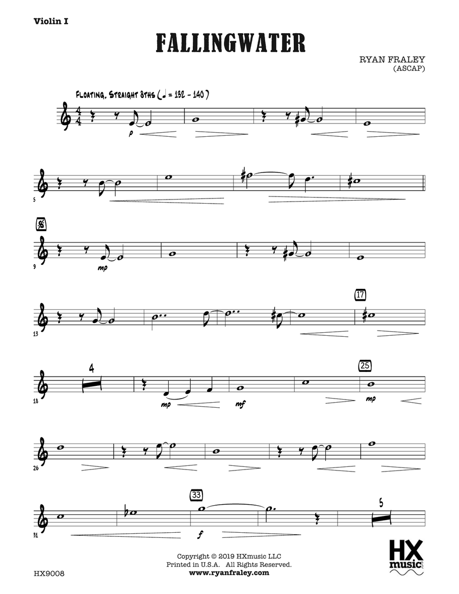 Fallingwater: Optional Violin 1 Violin scores gallery preview page 1