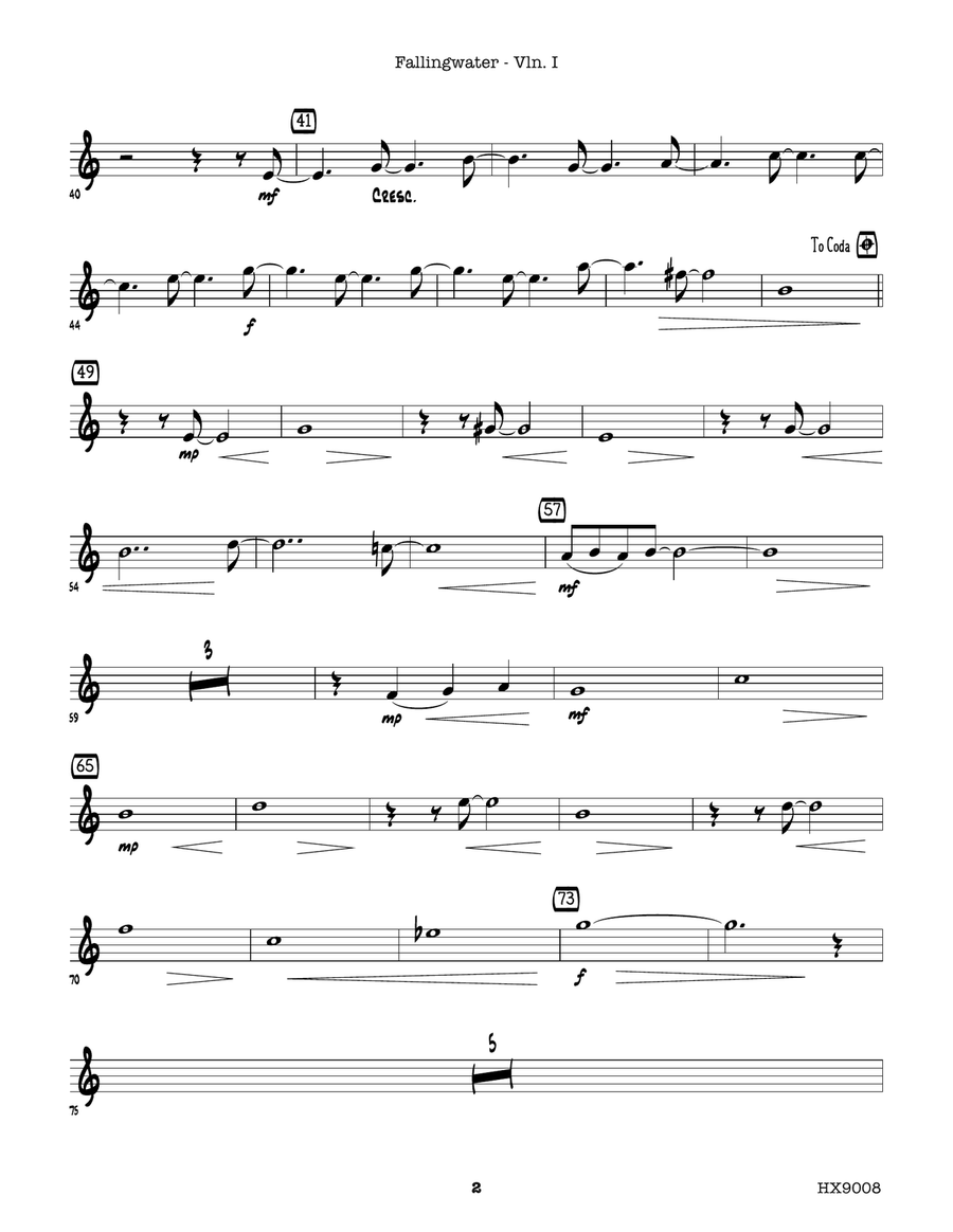 Fallingwater: Optional Violin 1 Violin scores gallery preview page 2