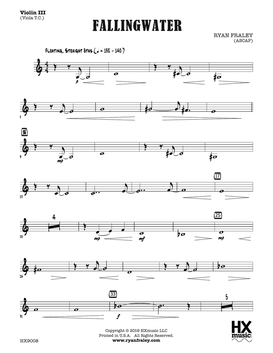 Fallingwater: Optional Violin 3 (Viola T.C.) Viola scores gallery preview page 1