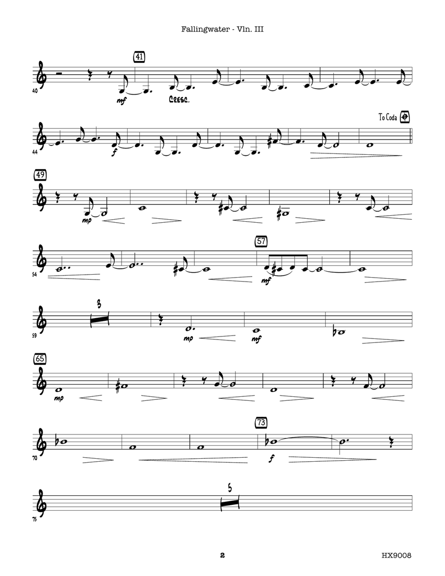 Fallingwater: Optional Violin 3 (Viola T.C.) Viola scores gallery preview page 2