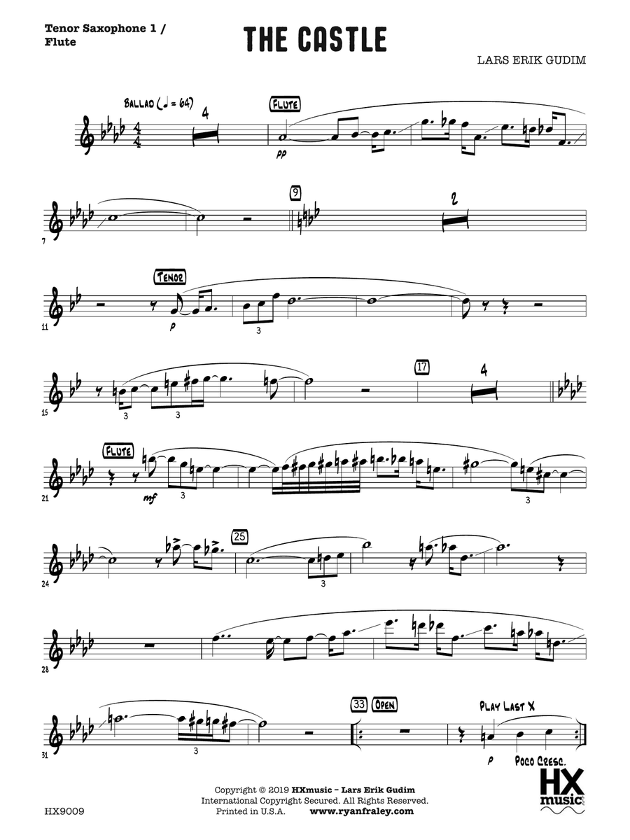 The Castle: B-flat Tenor Saxophone 1 / Flute Flute scores gallery preview page 1
