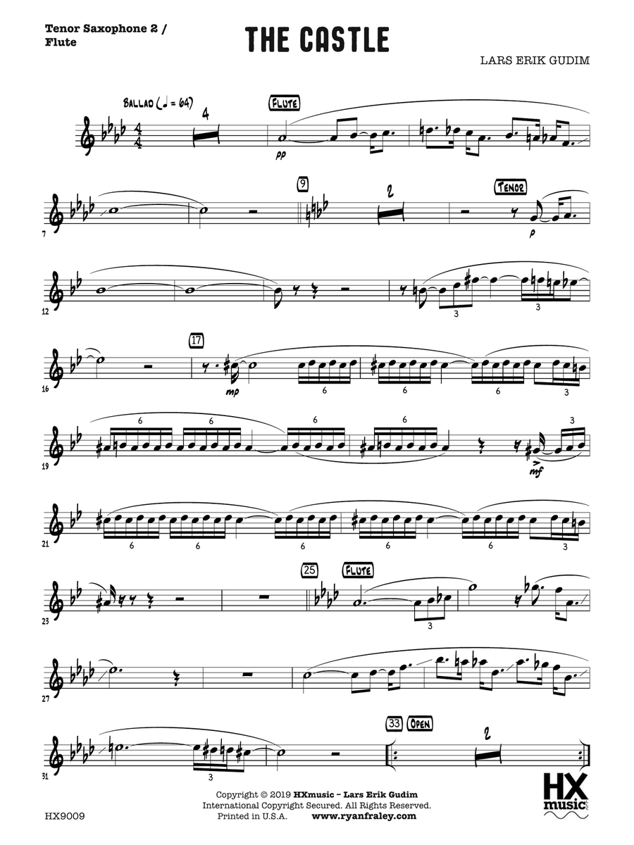The Castle: B-flat Tenor Saxophone 2 / Flute Flute scores gallery preview page 1