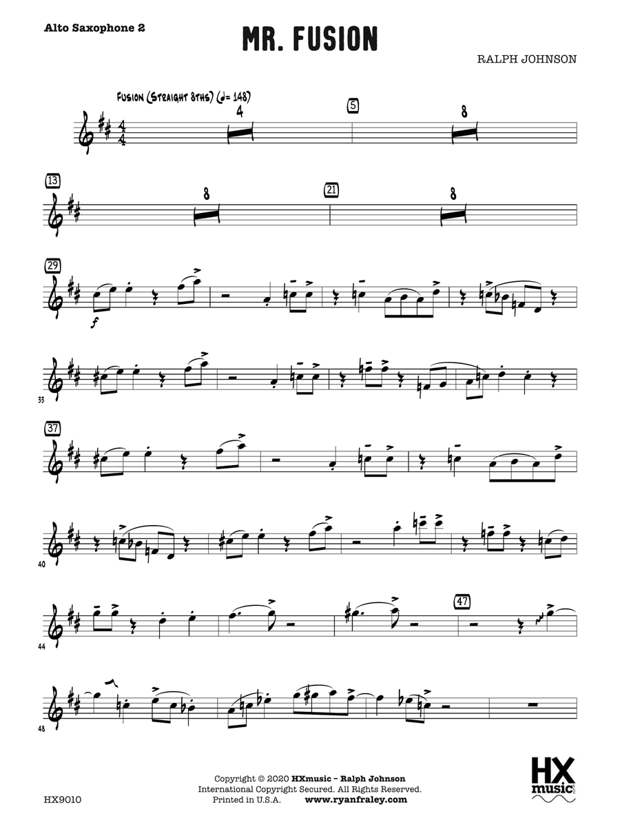 Mr. Fusion: E-flat Alto Saxophone 2 Alto Saxophone scores gallery preview page 1