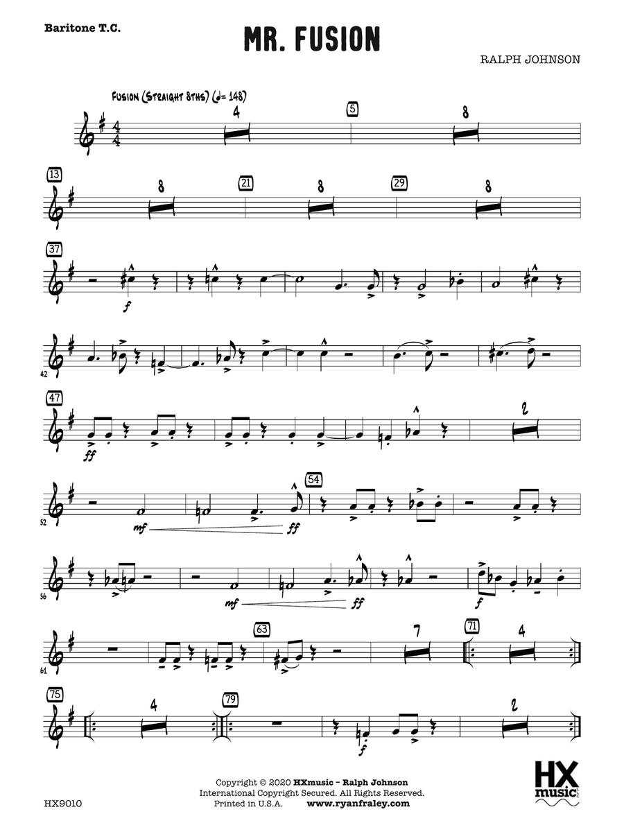 Mr. Fusion: B-flat Baritone T.C. Baritone Horn TC scores gallery preview page 1